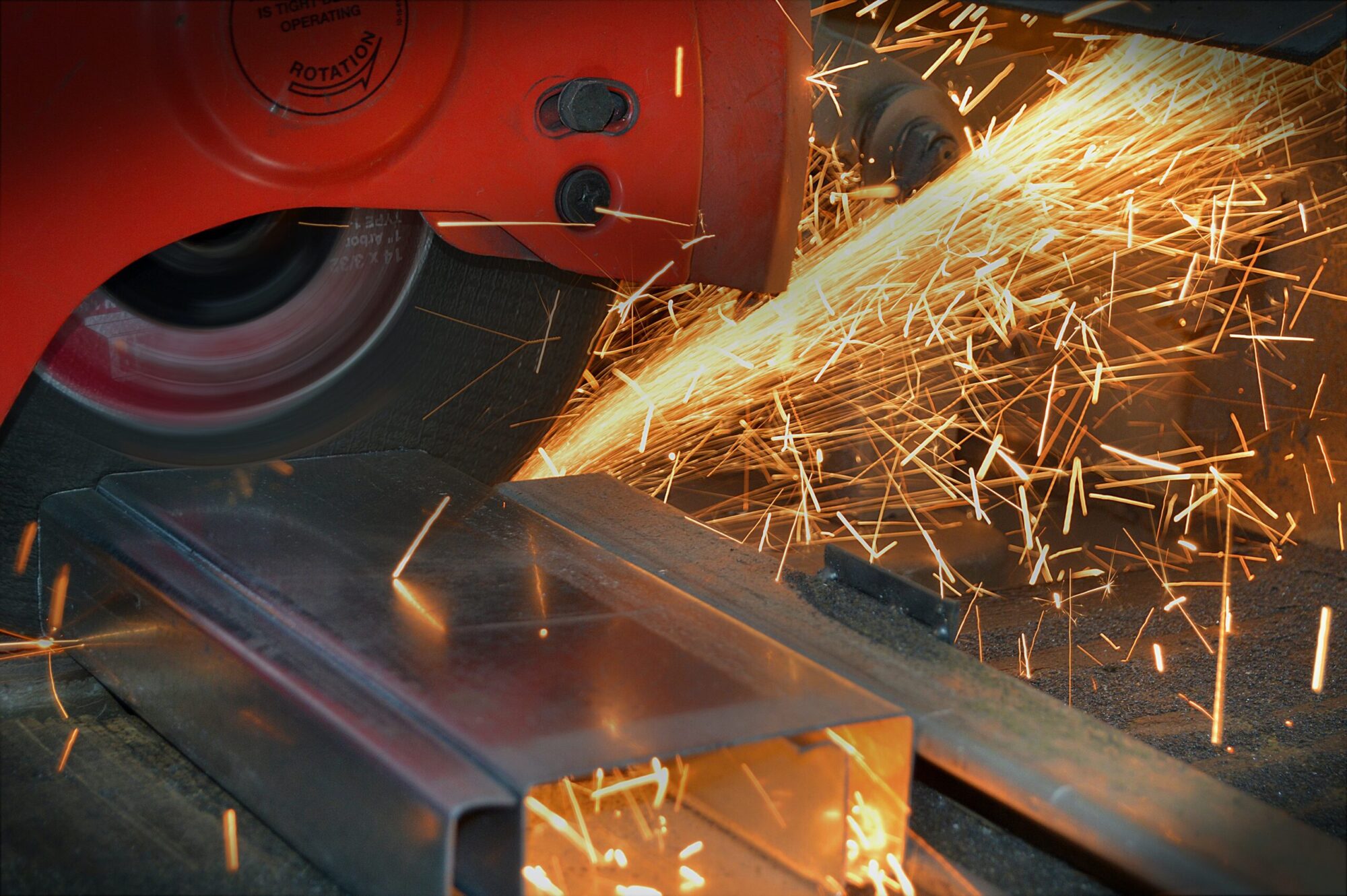 Metal being cut