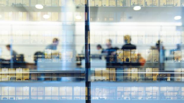 Blurred out office building